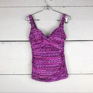 Lands end wrap Tankini top swimsuit